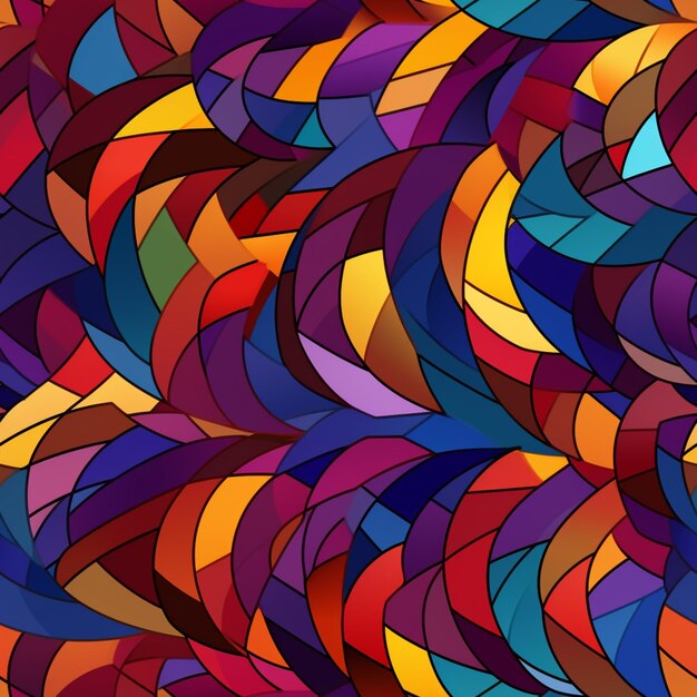 Photo a close up of a colorful abstract pattern of wavy shapes generative ai