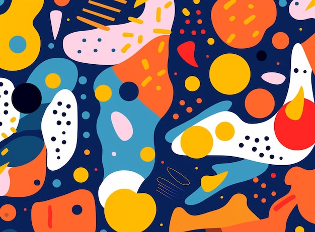 a close up of a colorful abstract pattern with circles and dots generative ai