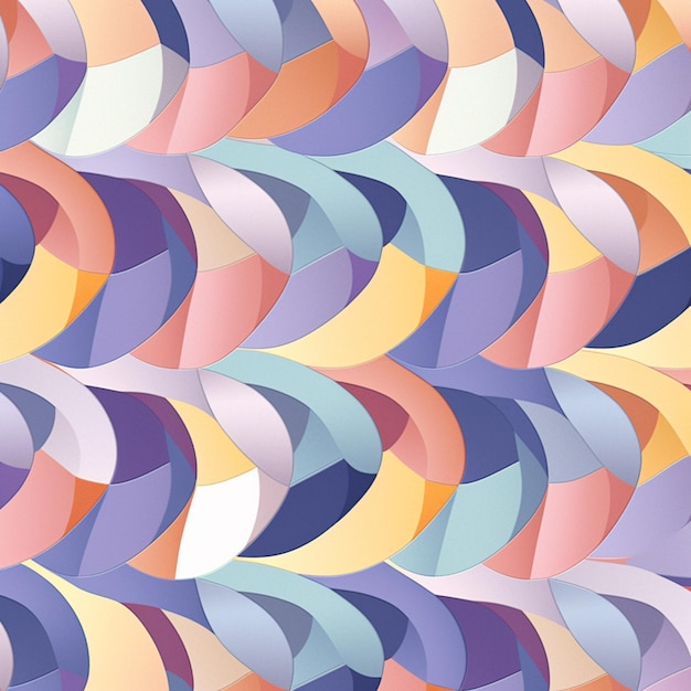 A close up of a colorful abstract pattern with curved shapes generative ai