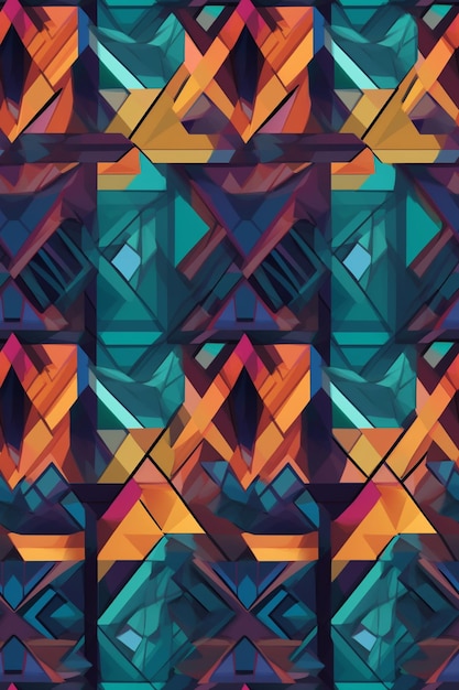 a close up of a colorful abstract pattern with squares generative ai