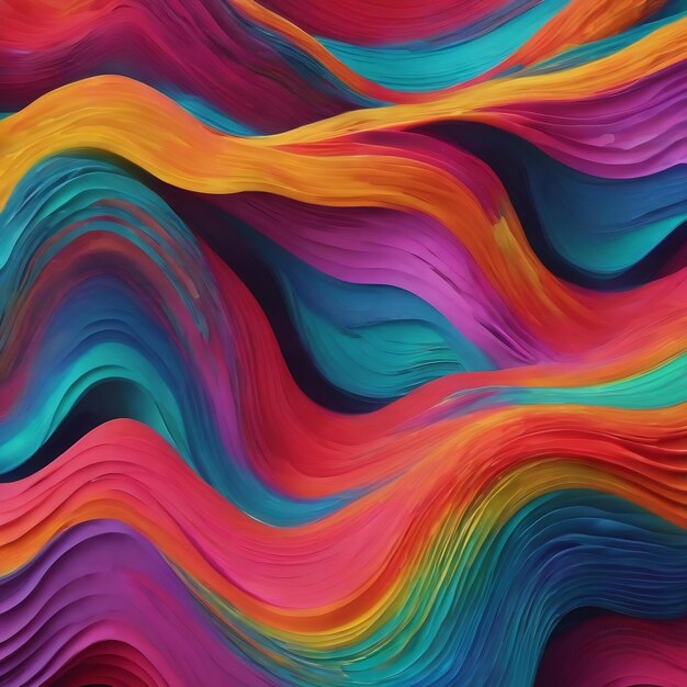 A close up of a colorful abstract pattern with waves generative ai