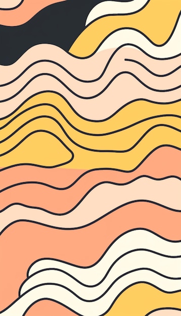 A close up of a colorful abstract pattern with waves generative ai