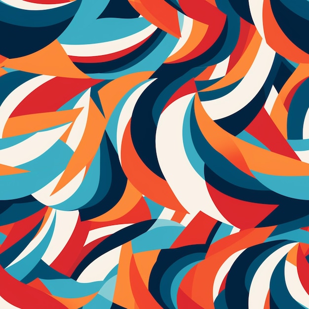 a close up of a colorful abstract pattern with wavy shapes generative ai