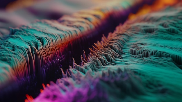 A close up of a colorful abstract photograph of a wave generative ai