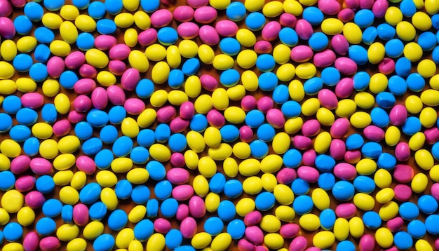 A close up of a colorful assortment of candy