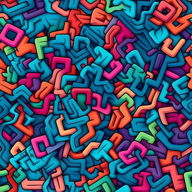 A close up of a colorful background of many different colored letters generative ai