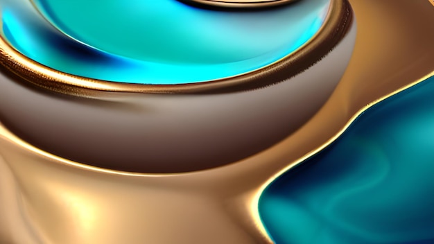 A close up of a colorful background with a blue and gold background.