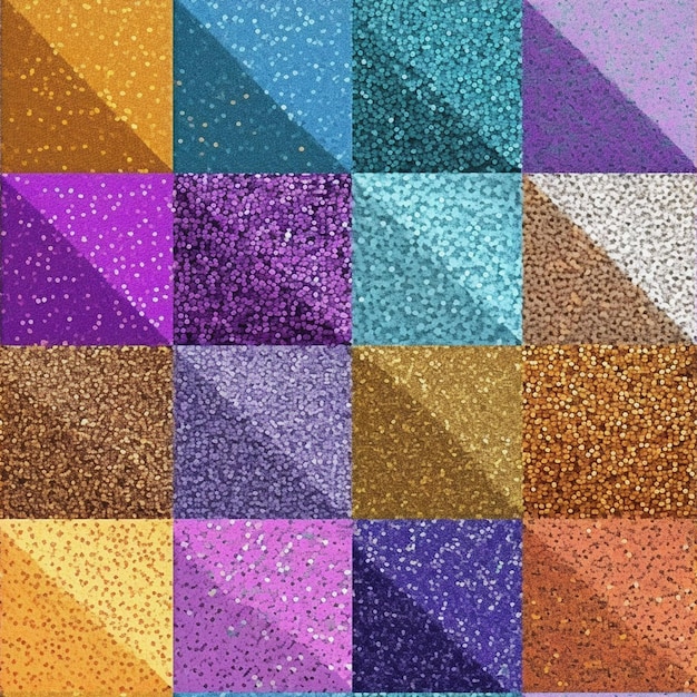A close up of a colorful background with different colors of glitter generative ai
