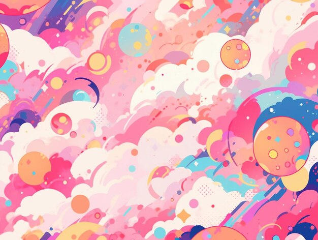 A close up of a colorful background with a lot of bubbles generative ai