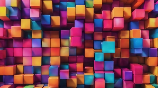A close up of a colorful background with a lot of cubes generative ai