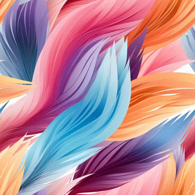 a close up of a colorful background with a lot of feathers generative ai