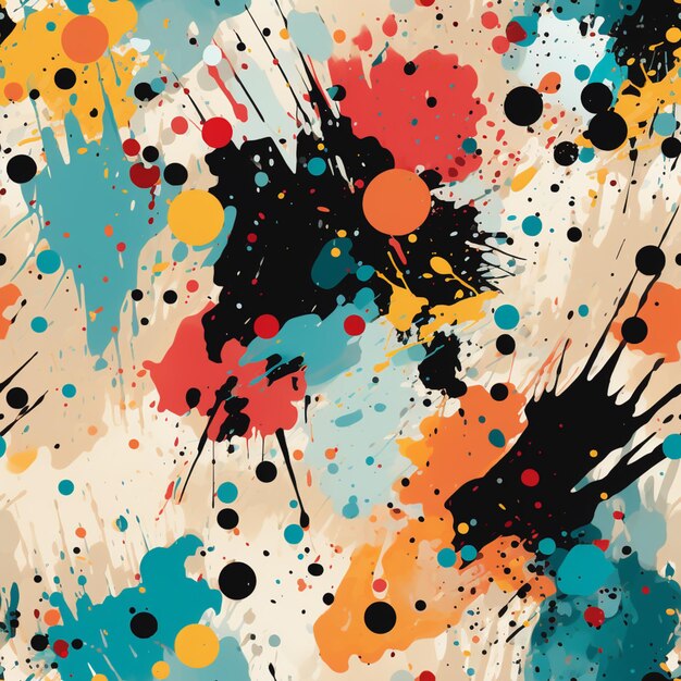 Photo a close up of a colorful background with paint splatters generative ai