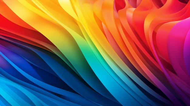 A close up of a colorful background with a rainbow wave generative ai