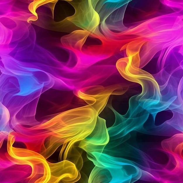 A close up of a colorful background with smoke generative ai