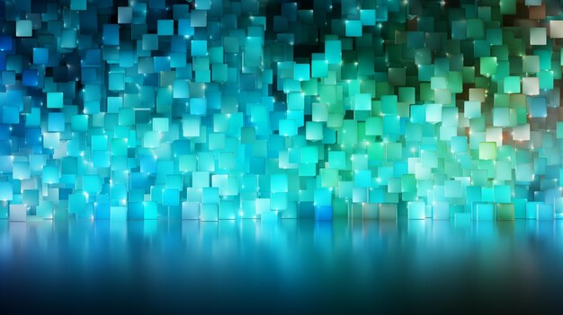 a close up of a colorful background with squares of blue and green generativ ai