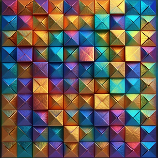 A close up of a colorful background with squares of different colors generative ai