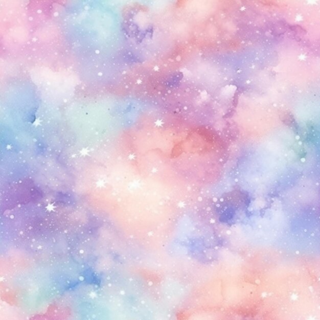 Photo a close up of a colorful background with stars and clouds generative ai