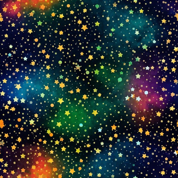 Photo a close up of a colorful background with stars and a rainbow generative ai