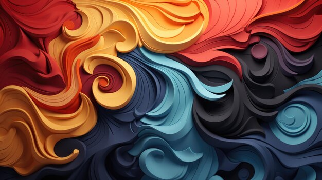 A close up of a colorful background with swirls Generative AI