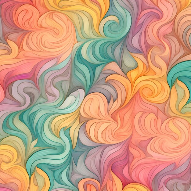 A close up of a colorful background with swirls and waves generative ai