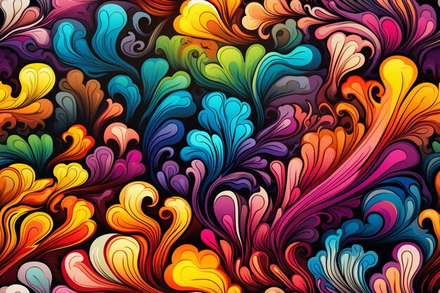 a close up of a colorful background with swirly designs generative ai