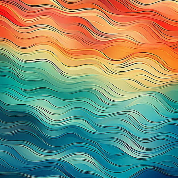 a close up of a colorful background with waves generative ai