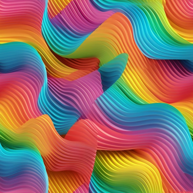 a close up of a colorful background with wavy lines generative ai