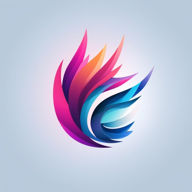 a close up of a colorful bird logo on a blue background generative ai