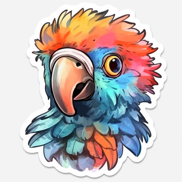 a close up of a colorful bird with a big beak generative ai