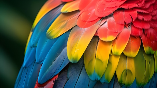 Photo a close up of a colorful birds feathers