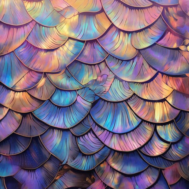 A close up of a colorful birds wing pattern generative ai