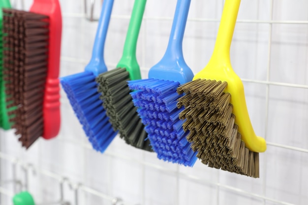 Close-up of colorful brush for sale