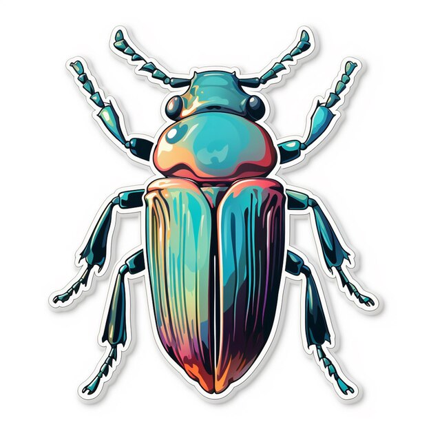 Photo a close up of a colorful bug on a white background generative ai