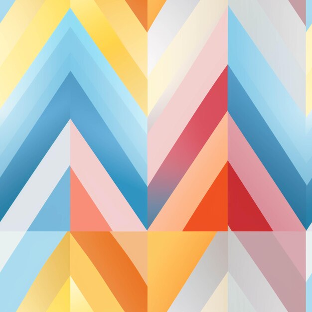 A close up of a colorful chevrons pattern with a yellow background generative ai