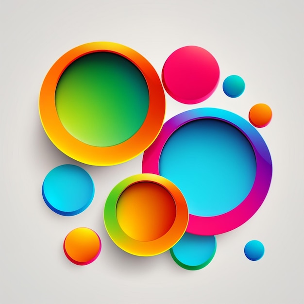 A close up of a colorful circle with circles on a white background generative ai