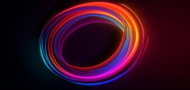 A close up of a colorful circular object on a black background generative ai