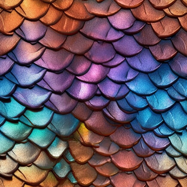 Premium AI Image  HQ photo of 3d colorful dragon scale texture perfect for  wallpaper