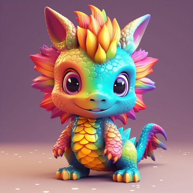 A close up of a colorful dragon with a big smile generative ai