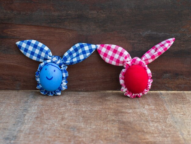 Close up of colorful Easter eggs