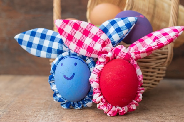 Close up of colorful Easter eggs