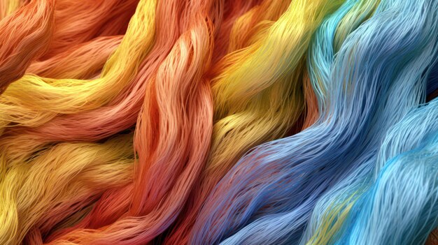 close up of a colorful fabric fiber texture background