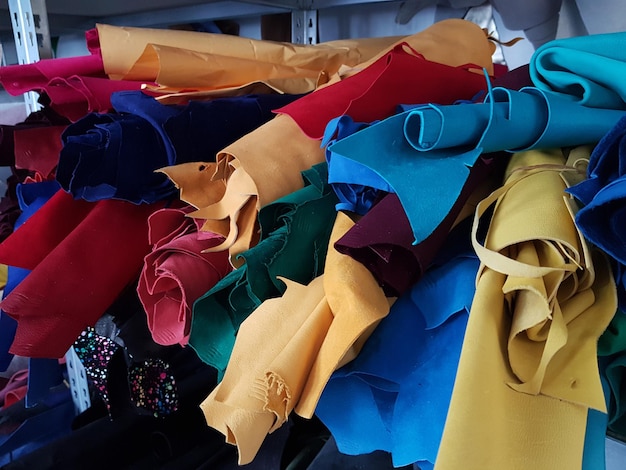 Photo close-up of colorful fabrics