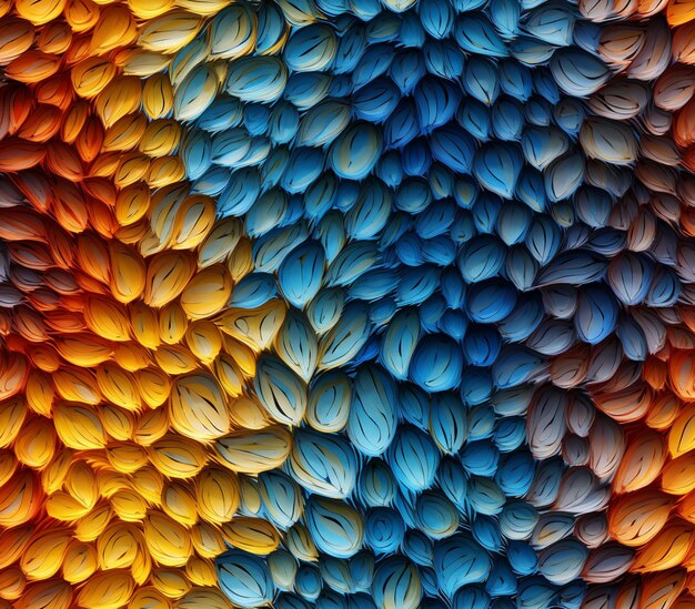 Photo a close up of a colorful feather pattern with a black background generative ai