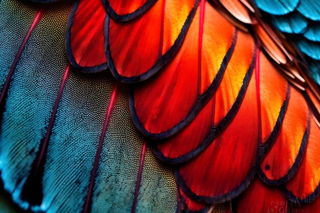 Photo a close up of a colorful feather