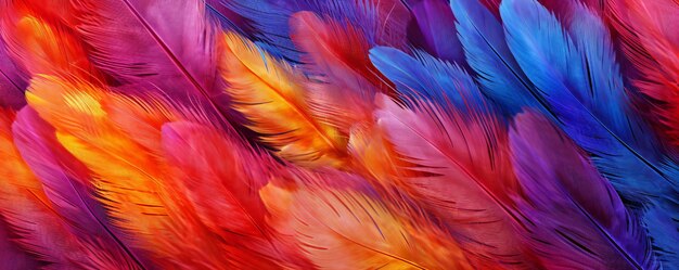 A close up of colorful feathers