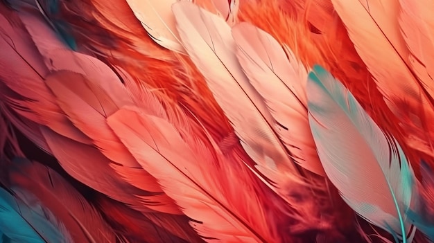 A close up of a colorful feathers