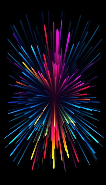 A close up of a colorful fireworks on a black background generative ai