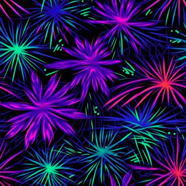 A close up of a colorful fireworks in the dark generative ai