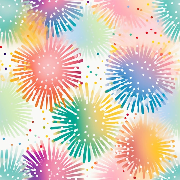 A close up of a colorful fireworks on a white background generative ai
