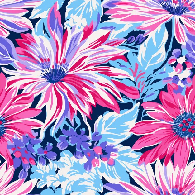 a close up of a colorful floral pattern on a black background generative ai